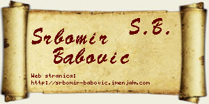 Srbomir Babović vizit kartica